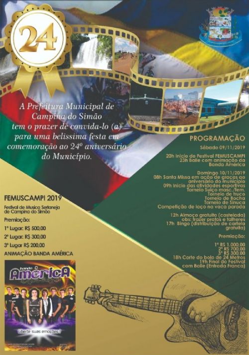 24º Aniversário de Campina do Simão, II FEMUSCAMPI 2019 - BAILE.