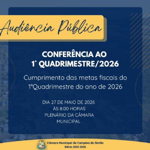 Audiência Pública Referente ao 1º Quadrimetre/2026